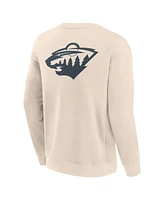 Fanatics Men's Cream Minnesota Wild Elements Future Ground Lettering Pullover Sweatshirt