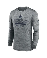 Nike Men's Gray Dallas Cowboys Sideline Velocity Performance Long Sleeve T-Shirt