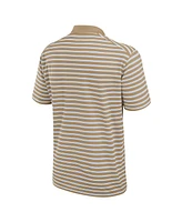 Jordan Men's Tan/White North Carolina Tar Heels Primetime Victory Striped Polo Shirt
