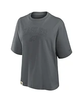 Nike Women's Charcoal Philadelphia Eagles Glory Arch Boxy T-Shirt
