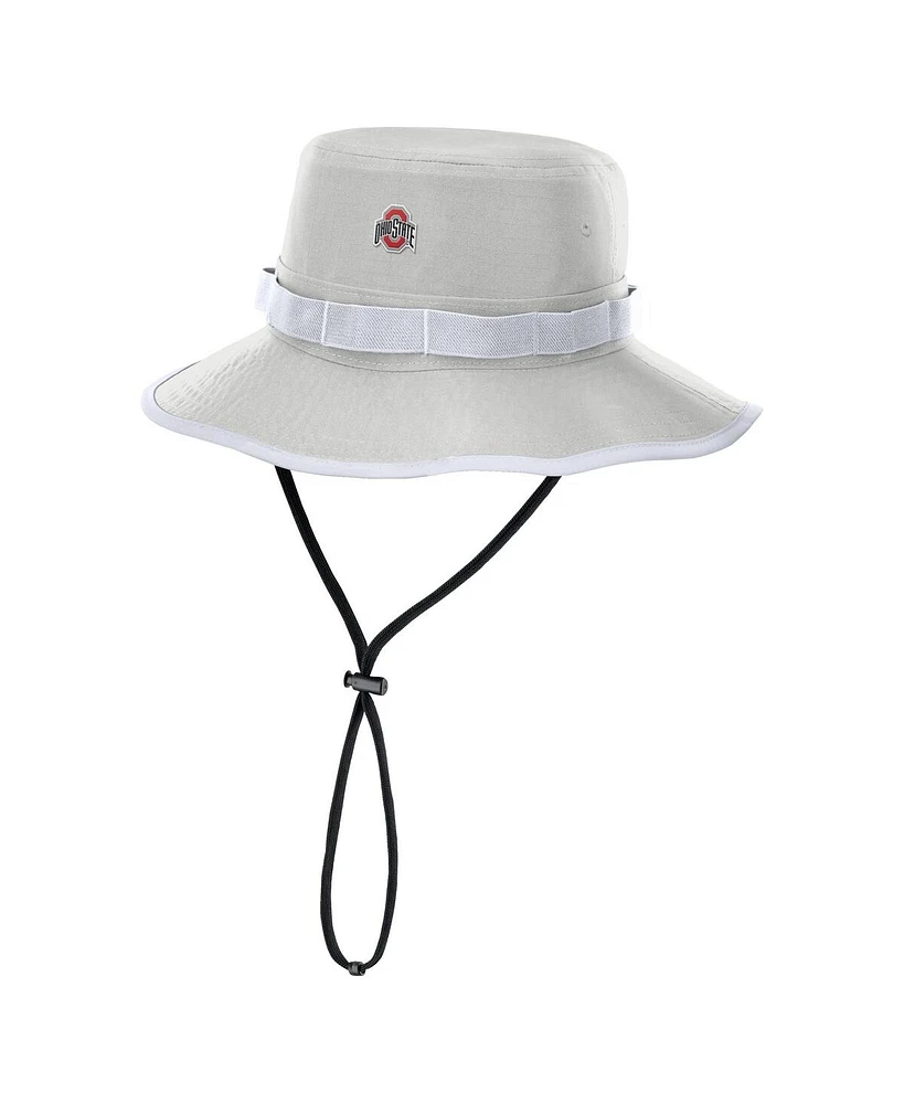 Nike Men's Gray Ohio State Buckeyes 2025 Sideline Apex Boonie Bucket Hat