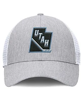 Fanatics Men's Gray/White Utah Mammoth Utah Badge Trucker Adjustable Hat