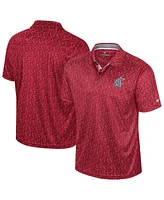 Colosseum Men's Crimson Washington State Cougars Sublimated Golf Polo Shirt