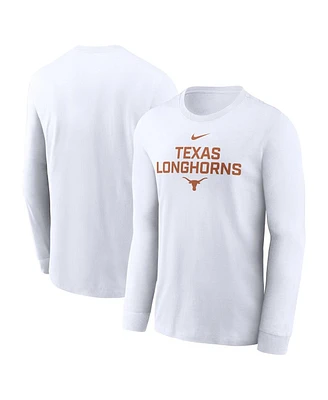 Nike Men's White Texas Longhorns 2025 Sideline Performance Long Sleeve T-Shirt