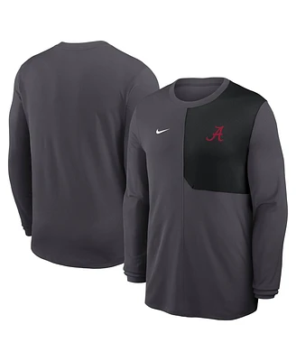 Nike Men's Anthracite Alabama Crimson Tide 2025 Sideline Coach Uv Performance Long Sleeve T-Shirt