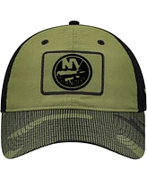 Fanatics Men's Olive New York Islanders Military Appreciation Trucker Adjustable Hat