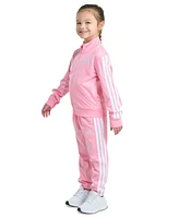 adidas Toddler & Little Girls Tricot Long-Sleeve Essential 3-Stripe Track Jacket Pants, 2 Piece Set