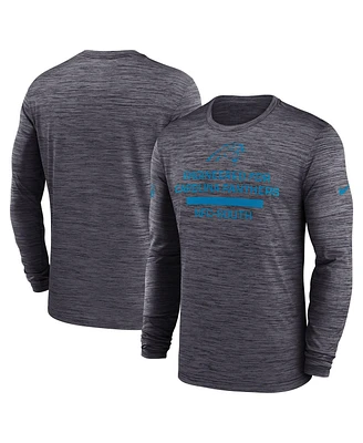 Nike Men's Black Carolina Panthers Sideline Velocity Performance Long Sleeve T-Shirt