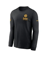 Nike Men's Black Pittsburgh Steelers Sideline Performance Long Sleeve T-Shirt