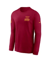 Nike Men's Burgundy Washington Commanders Sideline Performance Long Sleeve T-Shirt