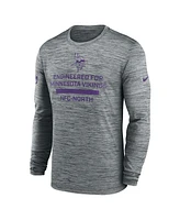 Nike Men's Gray Minnesota Vikings Sideline Velocity Performance Long Sleeve T-Shirt