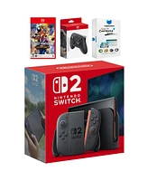 Nintendo Switch 2 Video Game Console with Street Fighter 6, Pro Controller and MightySkins Code Bundle