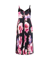 City Chic Plus Ariana Pleat Print Maxi Dress