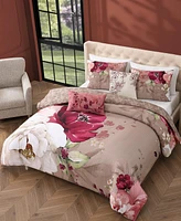 Bebejan Florence Bedding 200 Thread Count 100% Cotton 5 Piece Queen Size Reversible Comforter Set