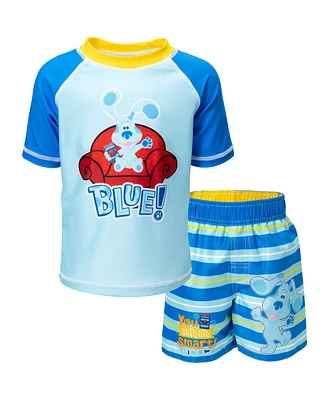 Blue's Clues Baby Boys You! Rash Guard and Swim Trunks Outfit Set