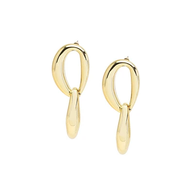 Sohi Women's White Link Drop Earrings