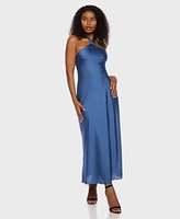 Alex & Sophia Juniors' Satin Halter Tie-Back Dress