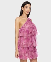 Alex & Sophia Juniors' Printed Short Halter Dress