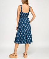 Crystal Doll Juniors' Printed Sleeveless Midi Dress