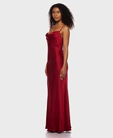 B Darlin Juniors' Sleeveless Satin Maxi Dress