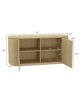 Manhattan Comfort 60" Medium Density Fiberboard Olivia Modern 4-Shelf Sideboard