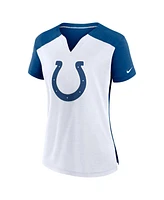 Nike Women's White/Royal Indianapolis Colts Impact Exceed Performance Notch Neck T-Shirt