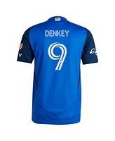 Adidas Men's Kevin Denkey Blue Fc Cincinnati 2025 Orange and Legacy Kit Authentic Player Jersey