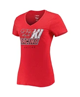 G-iii 4Her by Carl Banks Women's Red 23XI Racing Bump Run V-Neck T-Shirt