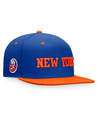 Fanatics Men's Royal/Orange New York Islanders Heritage City Two-Tone Snapback Hat
