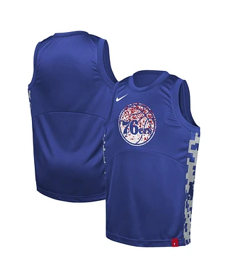Nike Big Boys and Girls Royal Philadelphia 76ers Courtside Starting Five Team Jersey