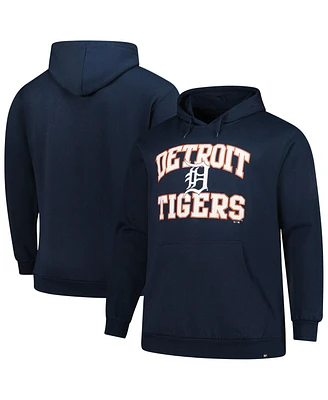 '47 Brand Men's Navy Detroit Tigers Big Tall Velocity Fleece Pullover Hoodie Sweatshirt
