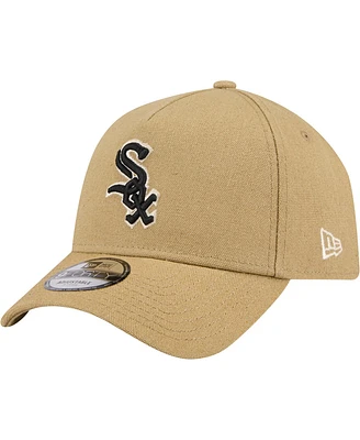 New Era Men's Khaki Chicago White Sox Logo Essentials 9FORTY A-Frame Adjustable Hat