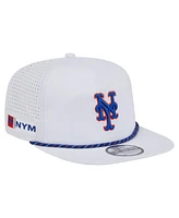 New Era Men's White New York Mets Perforated Golfer Snapback Hat