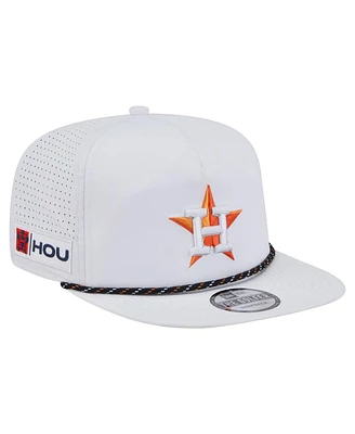 New Era Men's White Houston Astros Perforated Golfer Snapback Hat