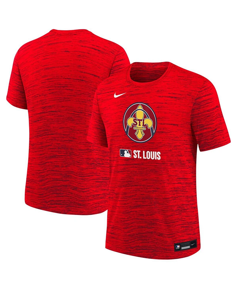 Nike Big Boys and Girls Red St. Louis Cardinals Authentic Collection City Connect Velocity Performance T-Shirt