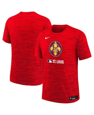 Nike Big Boys and Girls Red St. Louis Cardinals Authentic Collection City Connect Velocity Performance T-Shirt