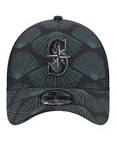 New Era Men's Black Seattle Mariners 9FORTY A-Frame Trucker Adjustable Hat