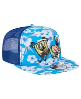 New Era Men's Blue SpongeBob SquarePants Floral Golfer Snapback Hat