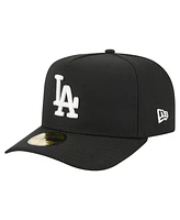 New Era Men's Black Los Angeles Dodgers Script Safety Pin 59FIFTY A-Frame Fitted Hat
