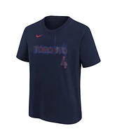 Nike Big Boys and Girls George Springer Navy Toronto Blue Jays Fuse City Connect Name Number T-Shirt