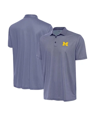 Antigua Men's White/Navy Michigan Wolverines Rings Polo Shirt