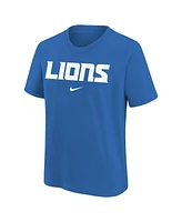 Nike Big Boys and Girls Blue Detroit Lions Team Wordmark T-Shirt