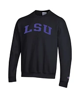 Champion Men's Black Lsu Tigers Basic Arch Fleece Pullover Sweatshirt
