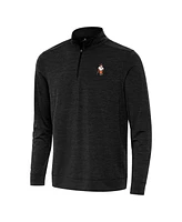 Antigua Men's Heather Black Clemson Tigers Golfer Bright Quarter-Zip Sweatshirt