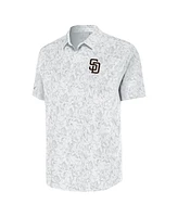 Antigua Men's White San Diego Padres Lush Button-Up Shirt
