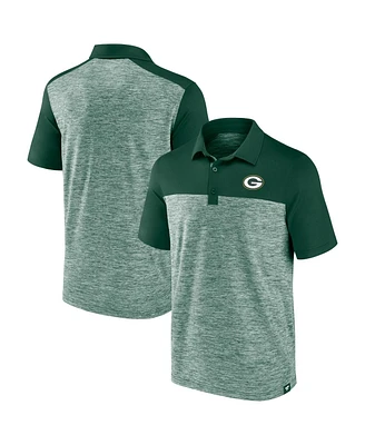 Fanatics Men's Heather Green Green Bay Packers Clutch Polo Shirt