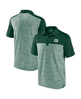 Fanatics Men's Heather Green Green Bay Packers Clutch Polo Shirt