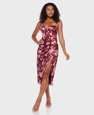 B Darlin Juniors' Satin Sweetheart Midi Dress