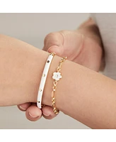Mother Of Pearl Daisy Charm Chain Bracelet