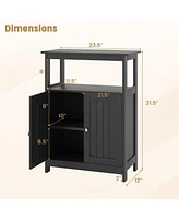 Slickblue Bathroom Floor Cabinet Freestanding Storage Organizer with Open Compartment
